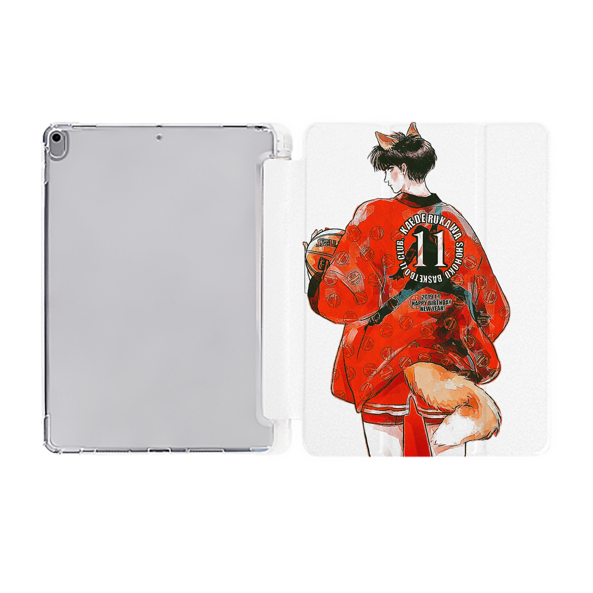 （画像用） SLAM DUNK／スラムダンク IPad ケース ペン収納付き 三つ折りスタンド PUレザー×シリコン 対応機種9.5/10.5/10.9インチ